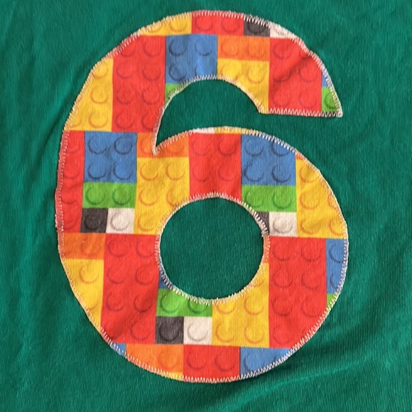 Hand embroidered tee for your six-year-old Lego fan! - Picture 2 of 2